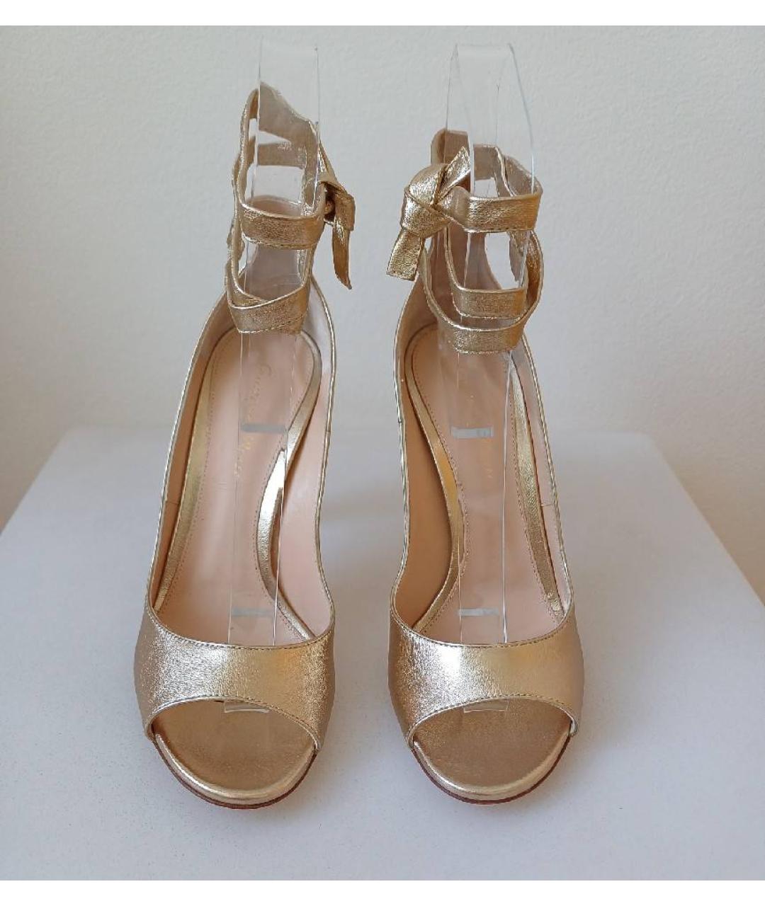 GIANVITO ROSSI Золотые кожаные туфли, фото 2