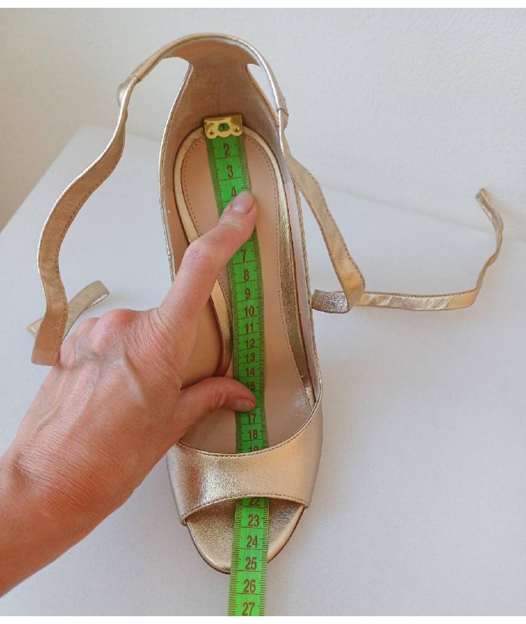 GIANVITO ROSSI Золотые кожаные туфли, фото 6