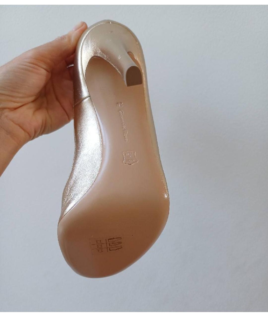 GIANVITO ROSSI Золотые кожаные туфли, фото 5