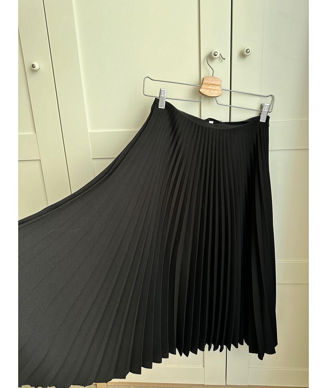 VALENTINO Черная полиэстеровая юбка миди, фото 3