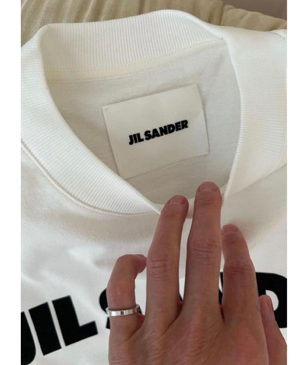 JIL SANDER Белая хлопковая футболка, фото 4