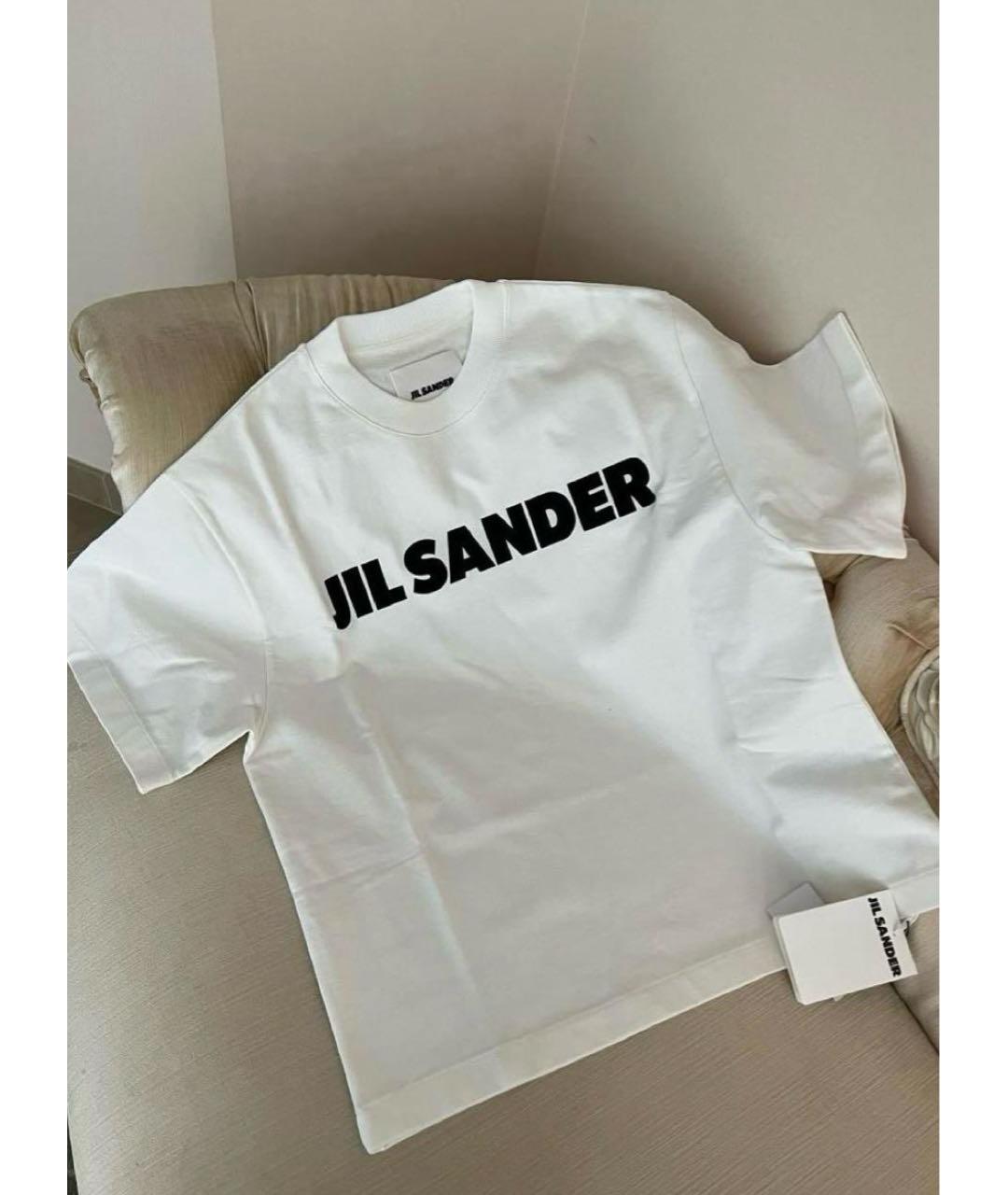 JIL SANDER Белая хлопковая футболка, фото 2