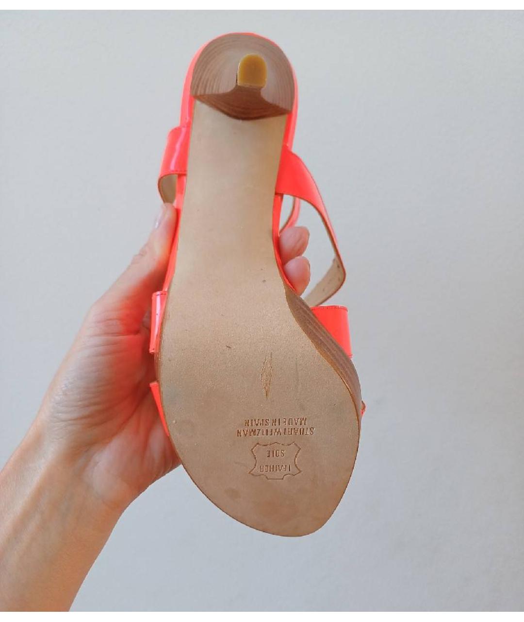 STUART WEITZMAN Красные босоножки из лакированной кожи, фото 5