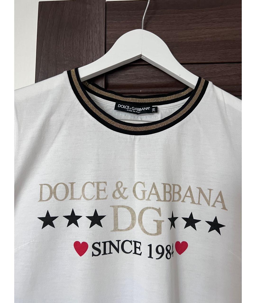 DOLCE&GABBANA Белая хлопковая футболка, фото 3