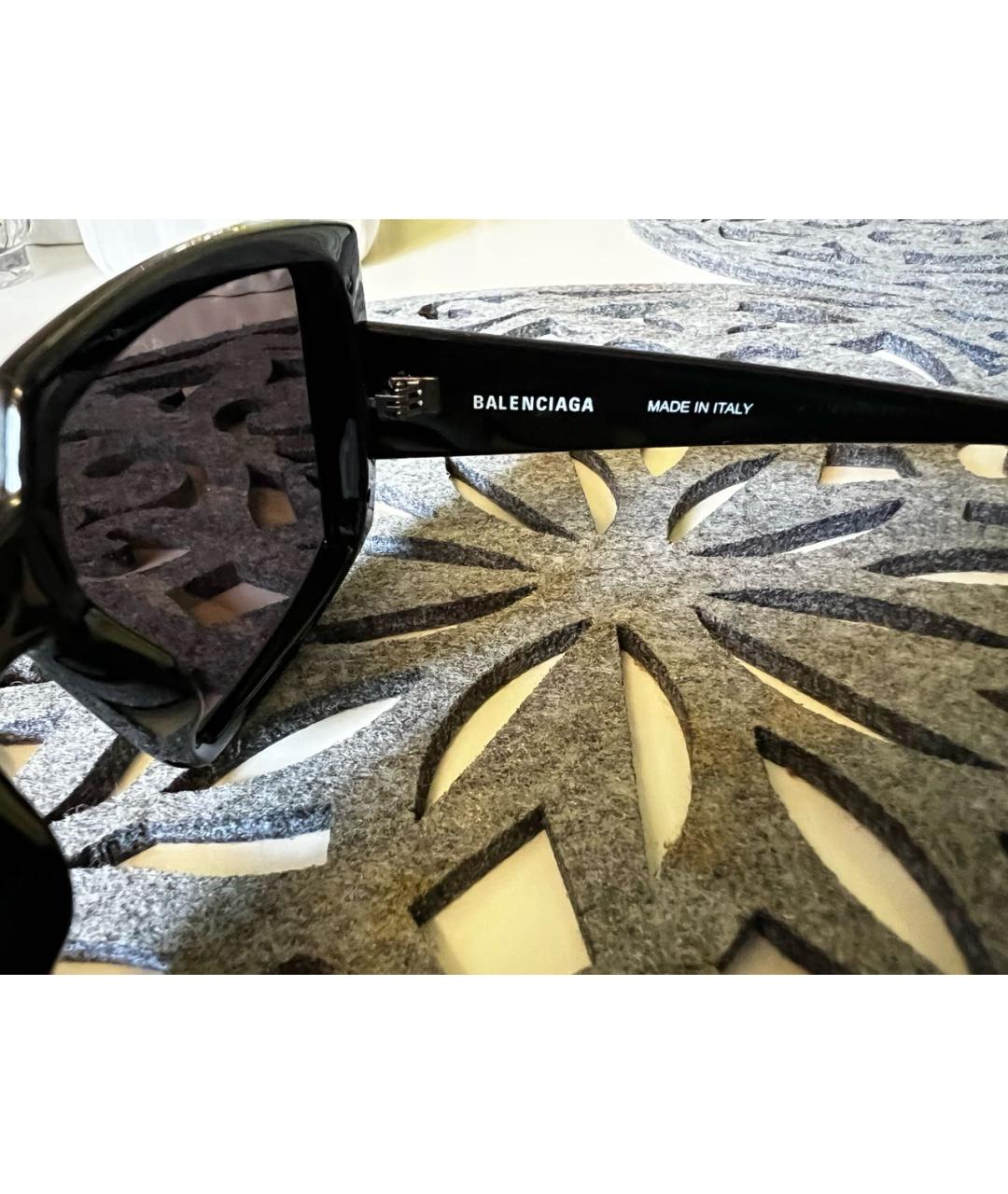 BALENCIAGA Черные пластиковые солнцезащитные очки, фото 3