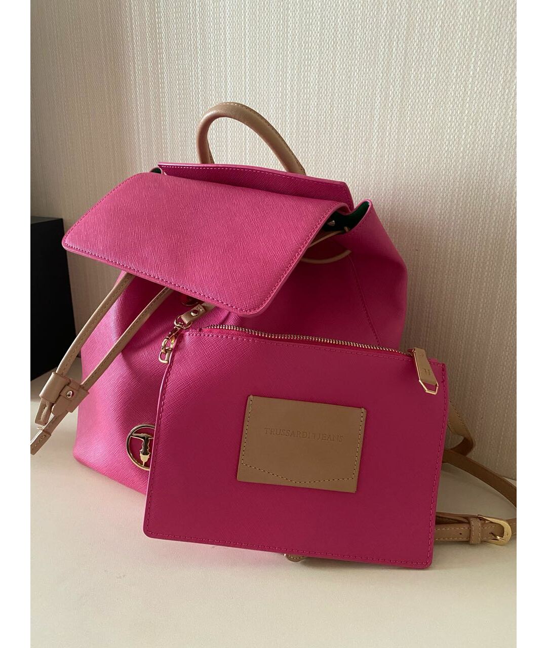 TRUSSARDI Розовый рюкзак, фото 2