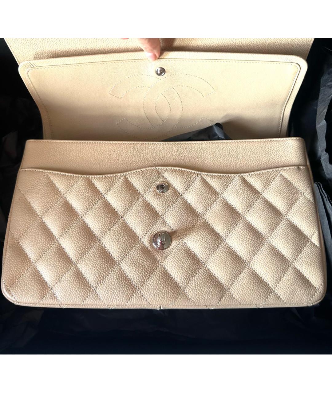 CHANEL Бежевая кожаная сумка через плечо, фото 2