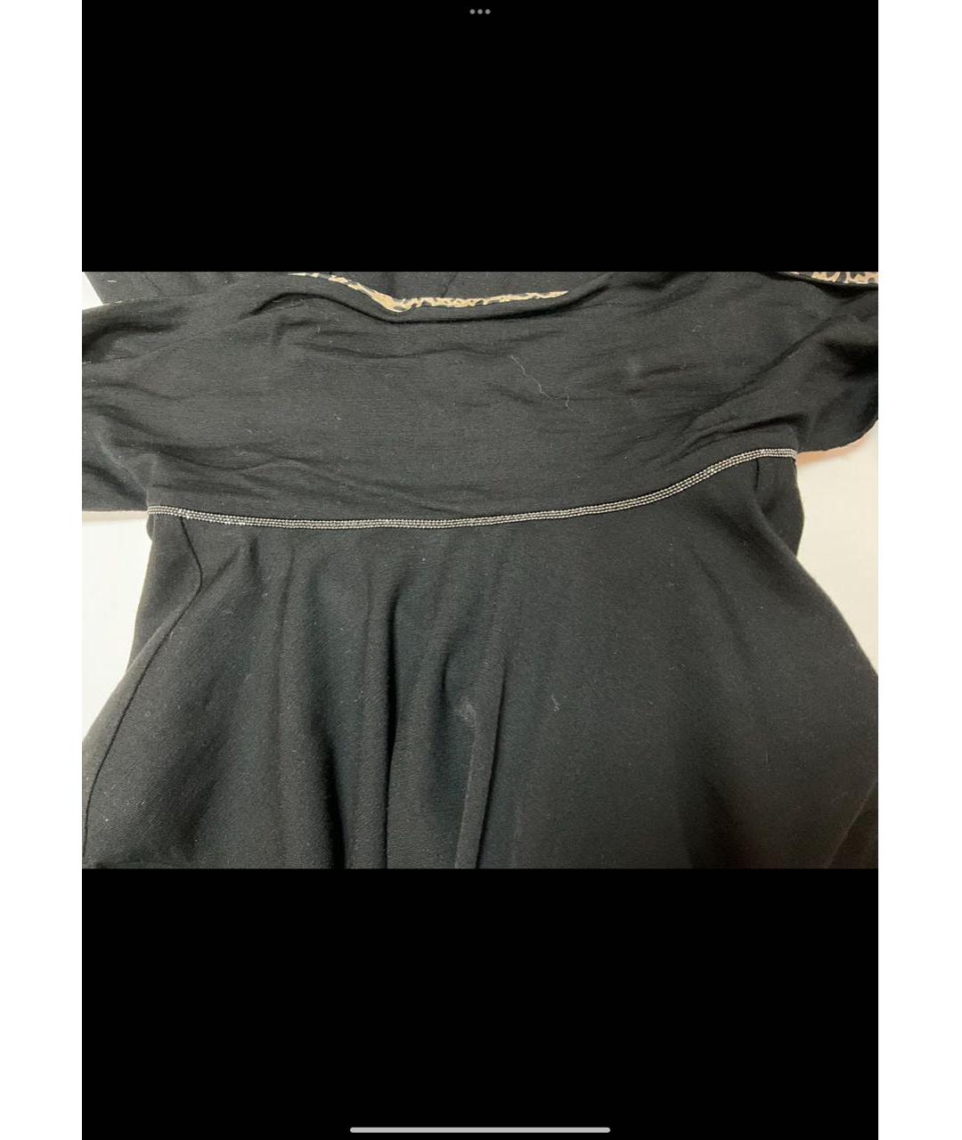 BRUNELLO CUCINELLI Черное шерстяное повседневное платье, фото 4