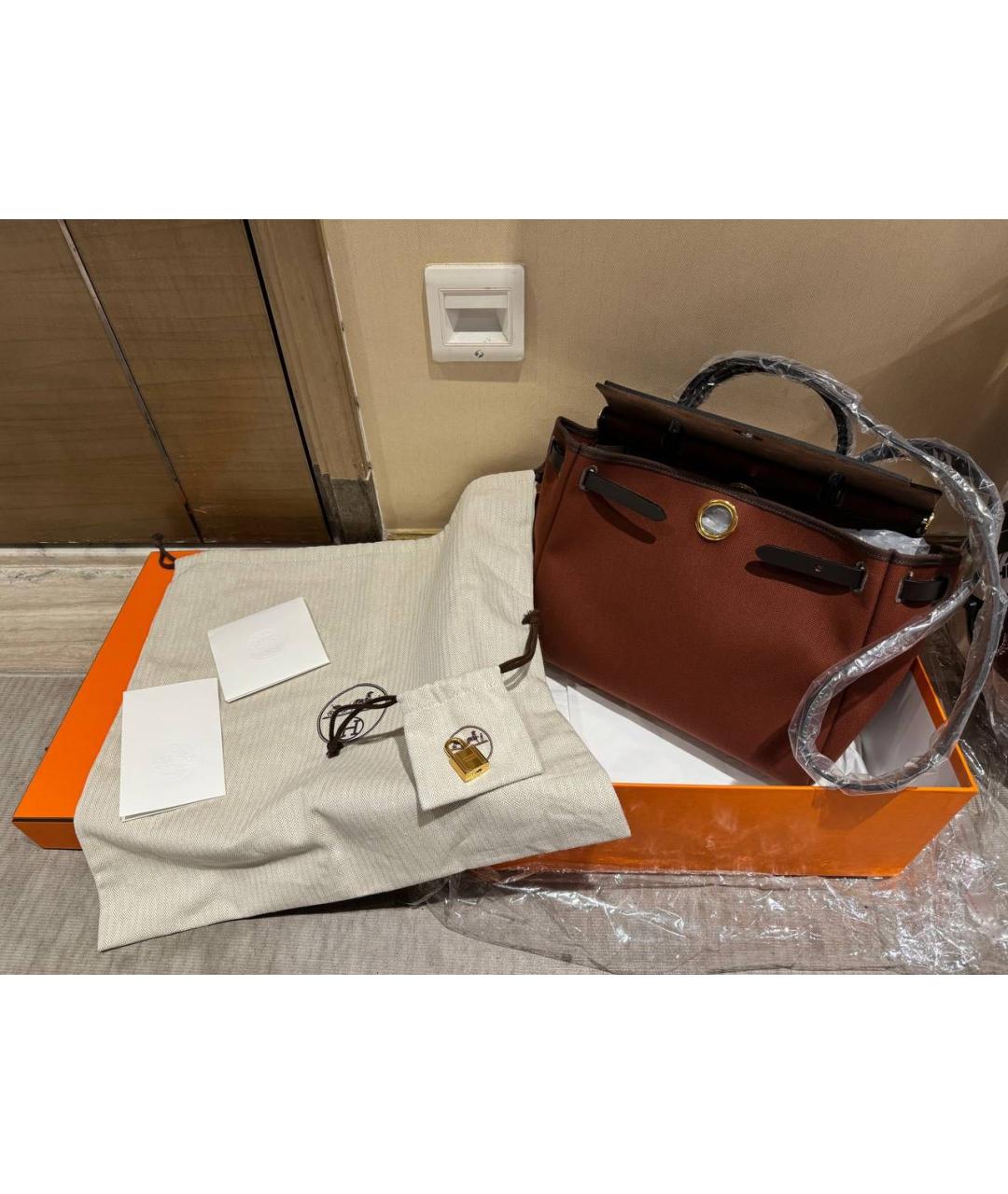 HERMES PRE-OWNED Бордовая кожаная сумка с короткими ручками, фото 2
