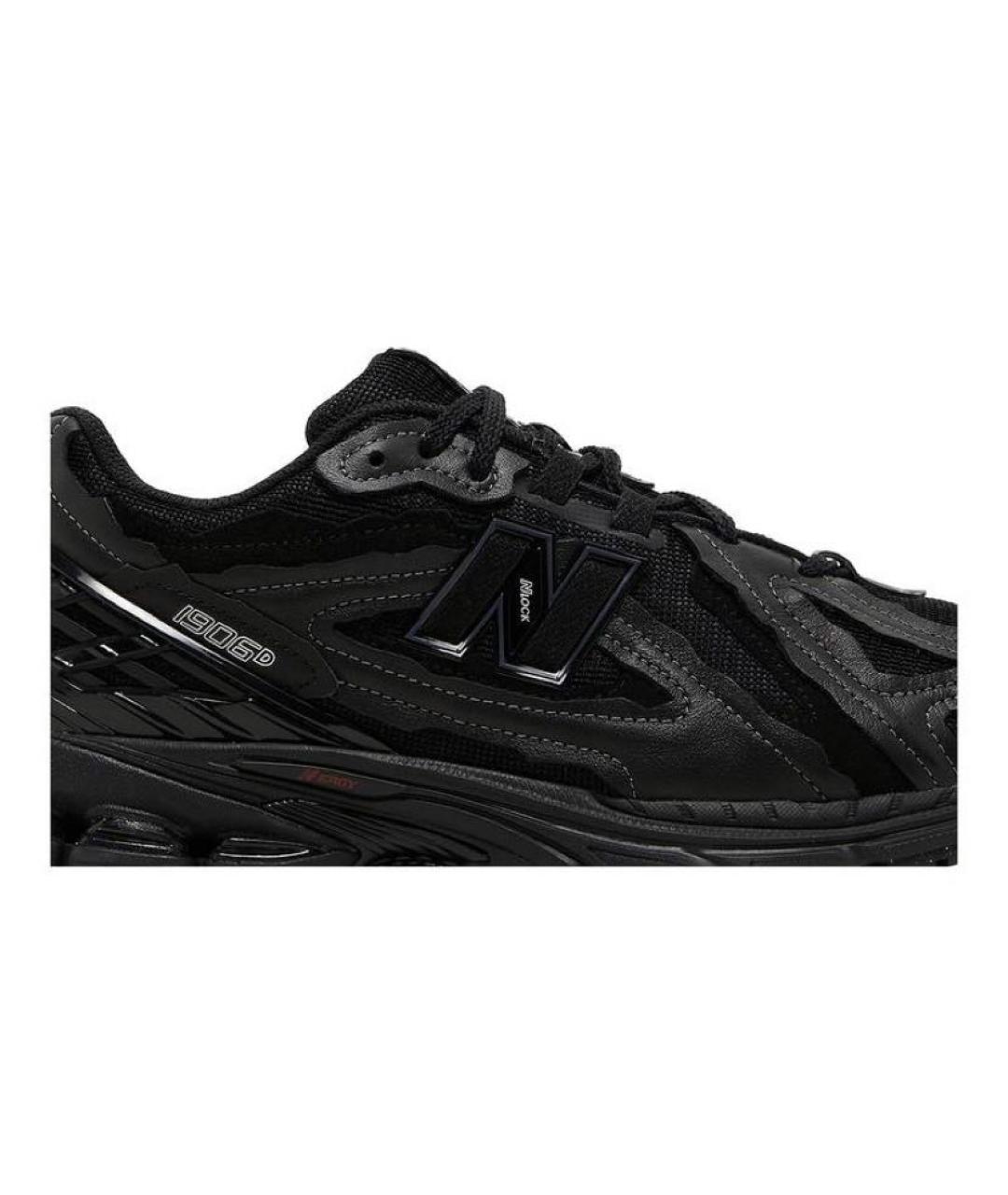NEW BALANCE Черные кожаные низкие кроссовки / кеды, фото 2