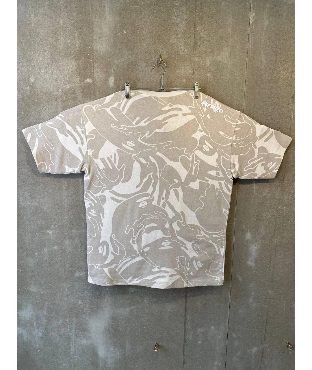 A BATHING APE Бежевая хлопковая футболка, фото 3