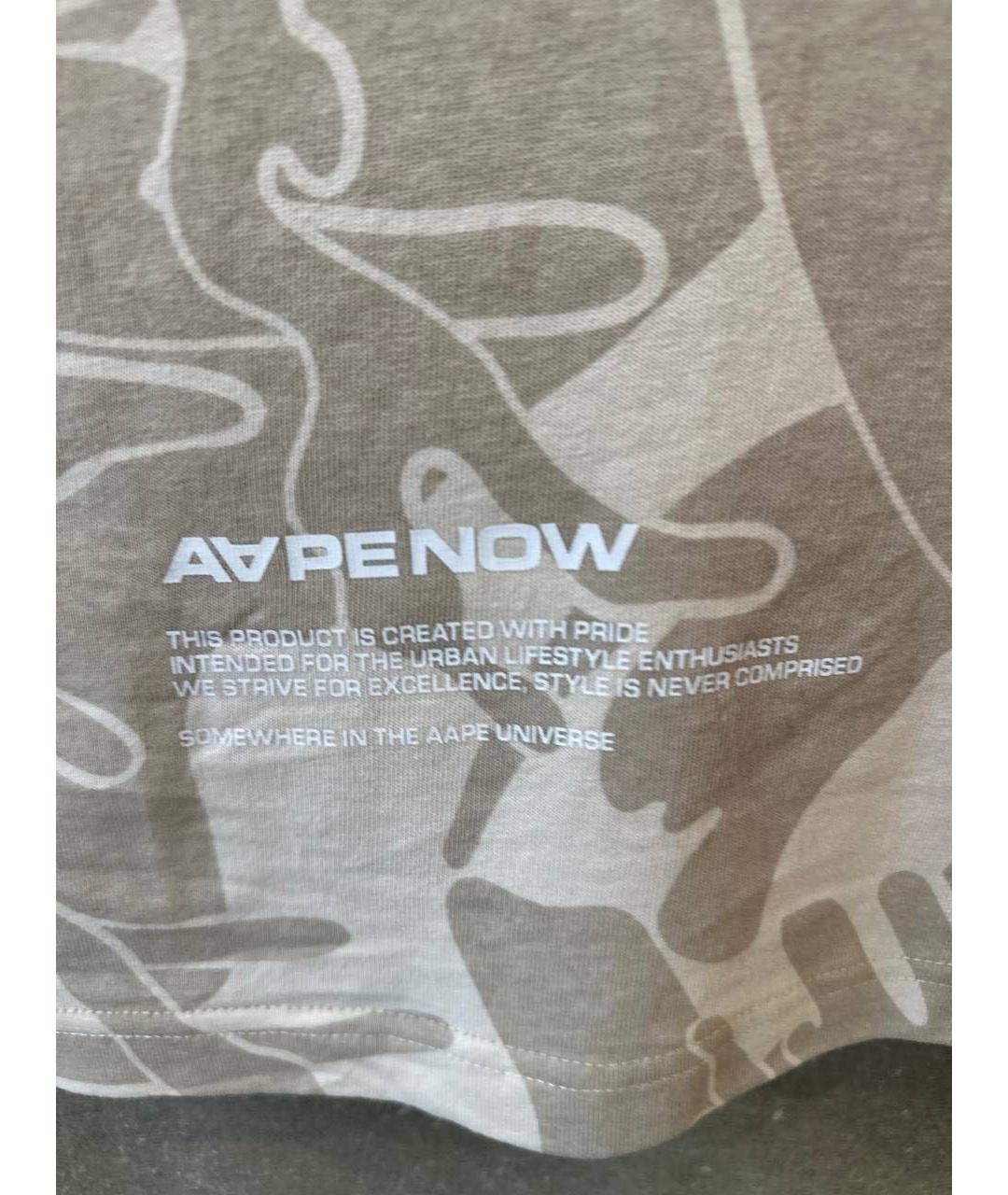 A BATHING APE Бежевая хлопковая футболка, фото 4
