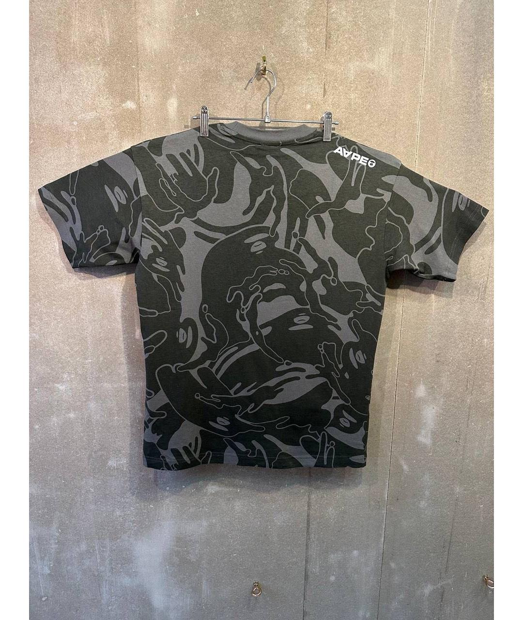 A BATHING APE Зеленая хлопковая футболка, фото 3