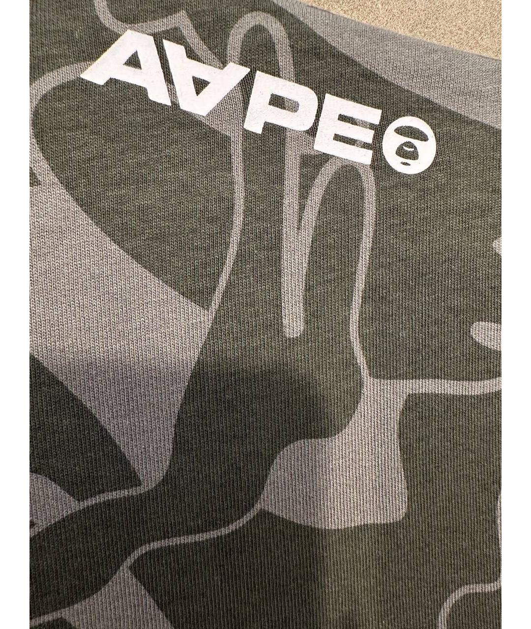 A BATHING APE Зеленая хлопковая футболка, фото 5