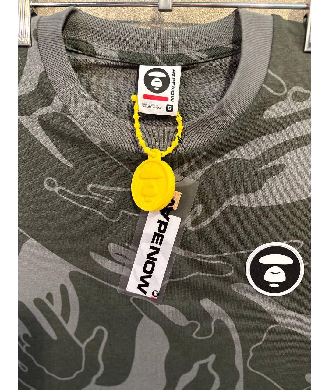 A BATHING APE Зеленая хлопковая футболка, фото 2