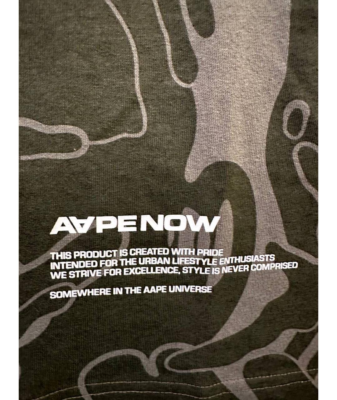 A BATHING APE Зеленая хлопковая футболка, фото 4
