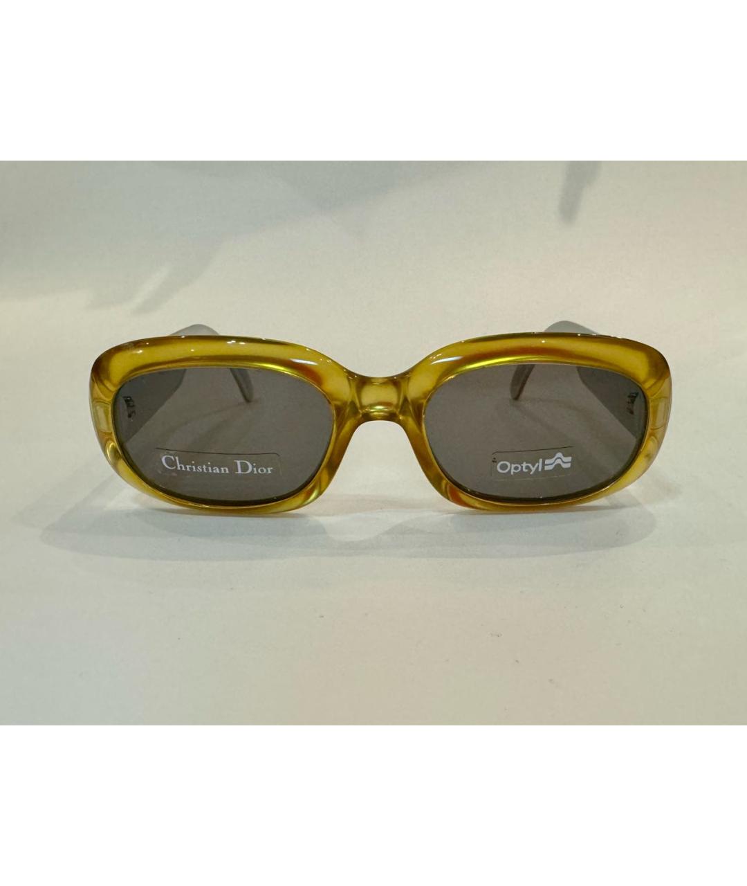 CHRISTIAN DIOR PRE-OWNED Золотые пластиковые солнцезащитные очки, фото 9