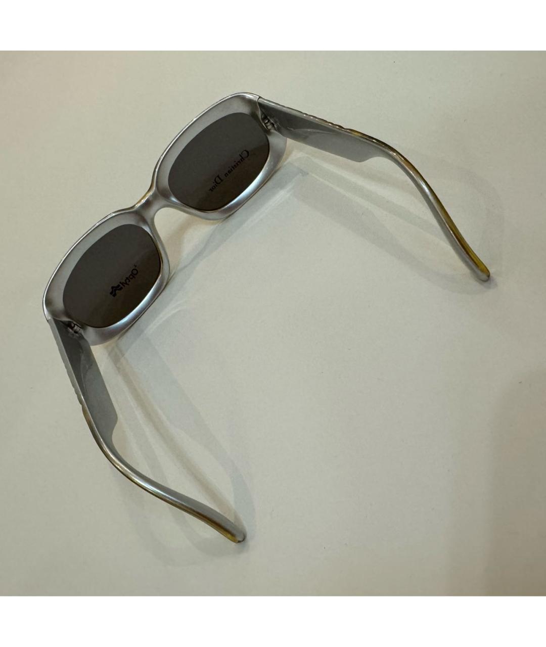 CHRISTIAN DIOR Золотые пластиковые солнцезащитные очки, фото 5