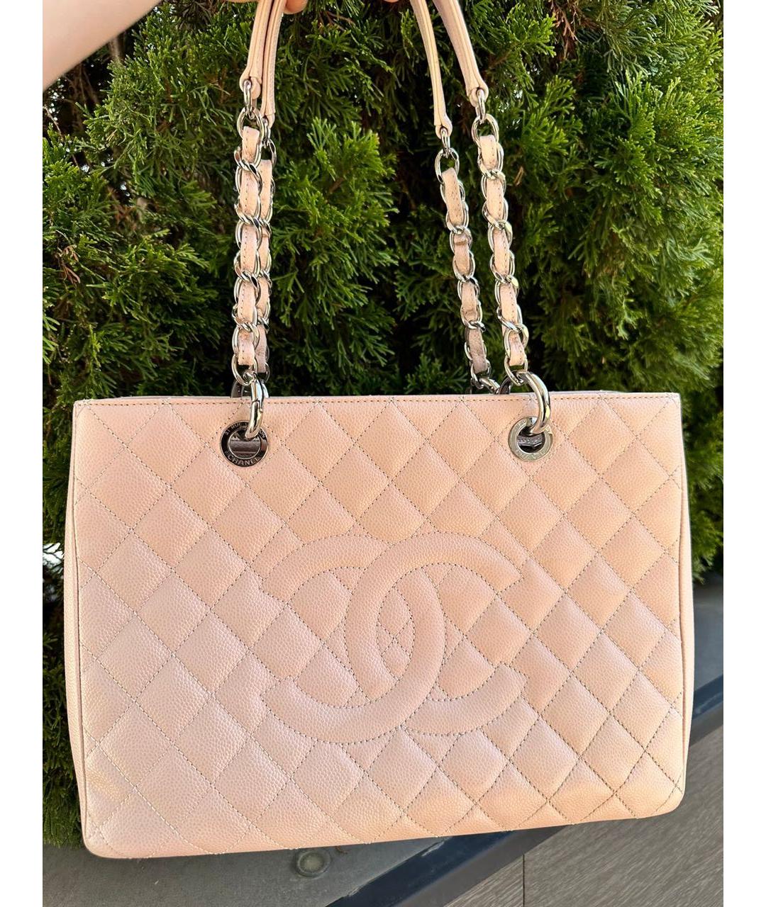 CHANEL PRE-OWNED Розовая кожаная сумка тоут, фото 2