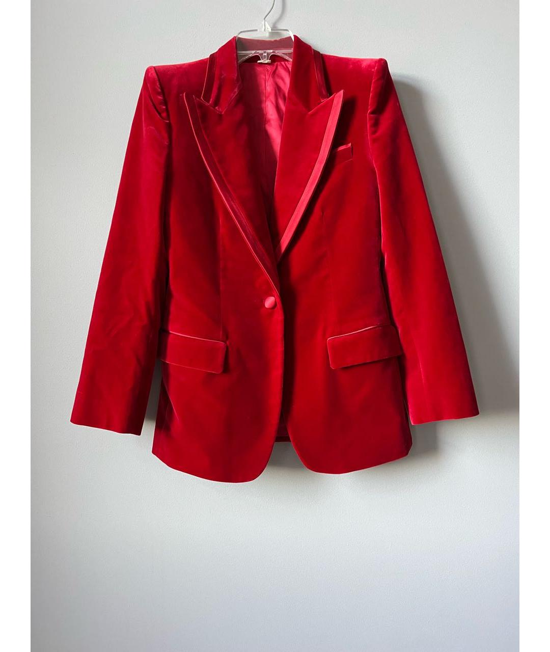 GUCCI Красный бархатный костюм с брюками, фото 7