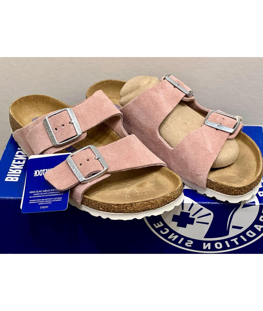 BIRKENSTOCK Розовые замшевые сандалии, фото 4