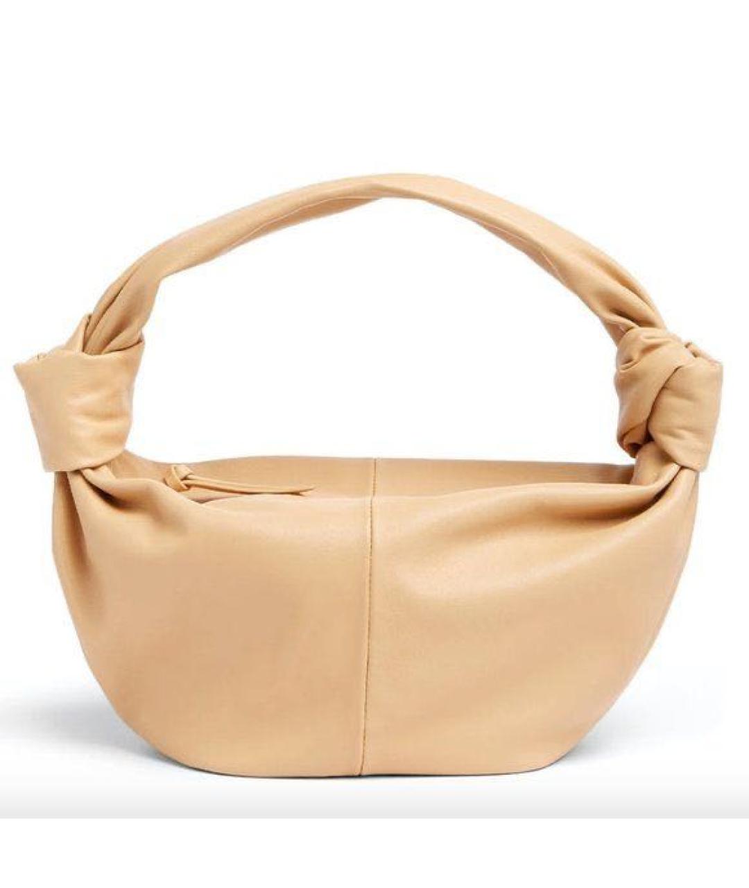 BOTTEGA VENETA Бежевая кожаная сумка с короткими ручками, фото 9