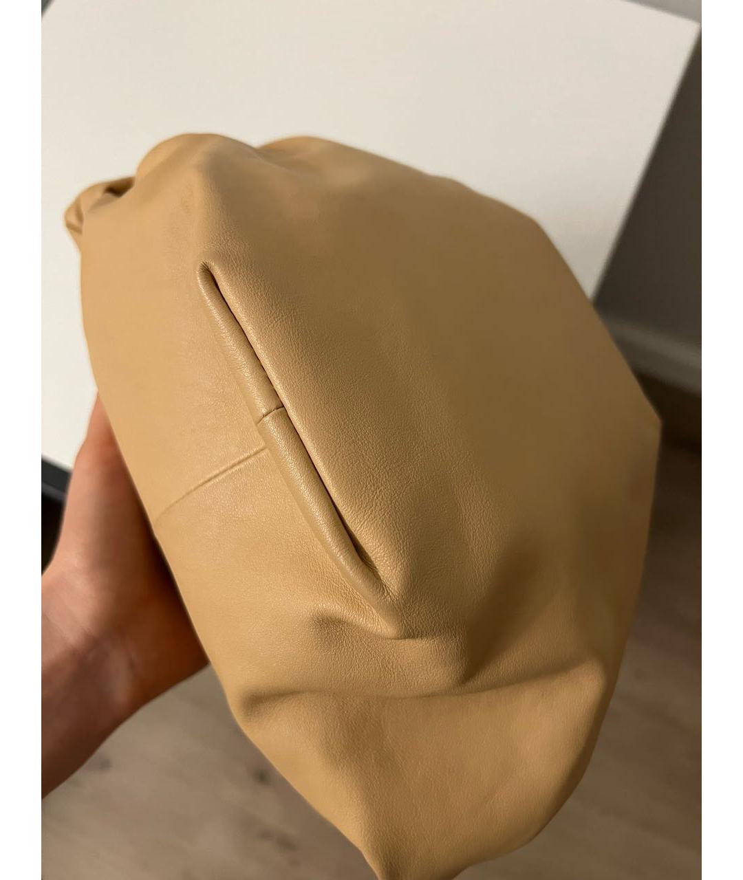 BOTTEGA VENETA Бежевая кожаная сумка с короткими ручками, фото 5