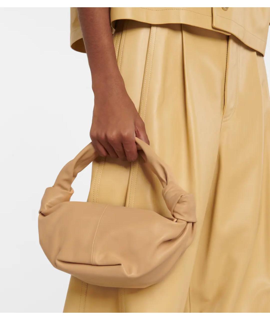 BOTTEGA VENETA Бежевая кожаная сумка с короткими ручками, фото 8