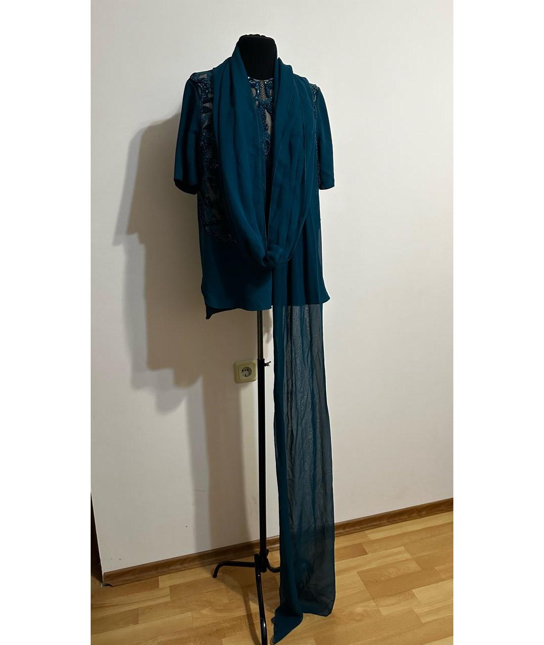 ELIE SAAB Темно-синяя шерстяная блузы, фото 4