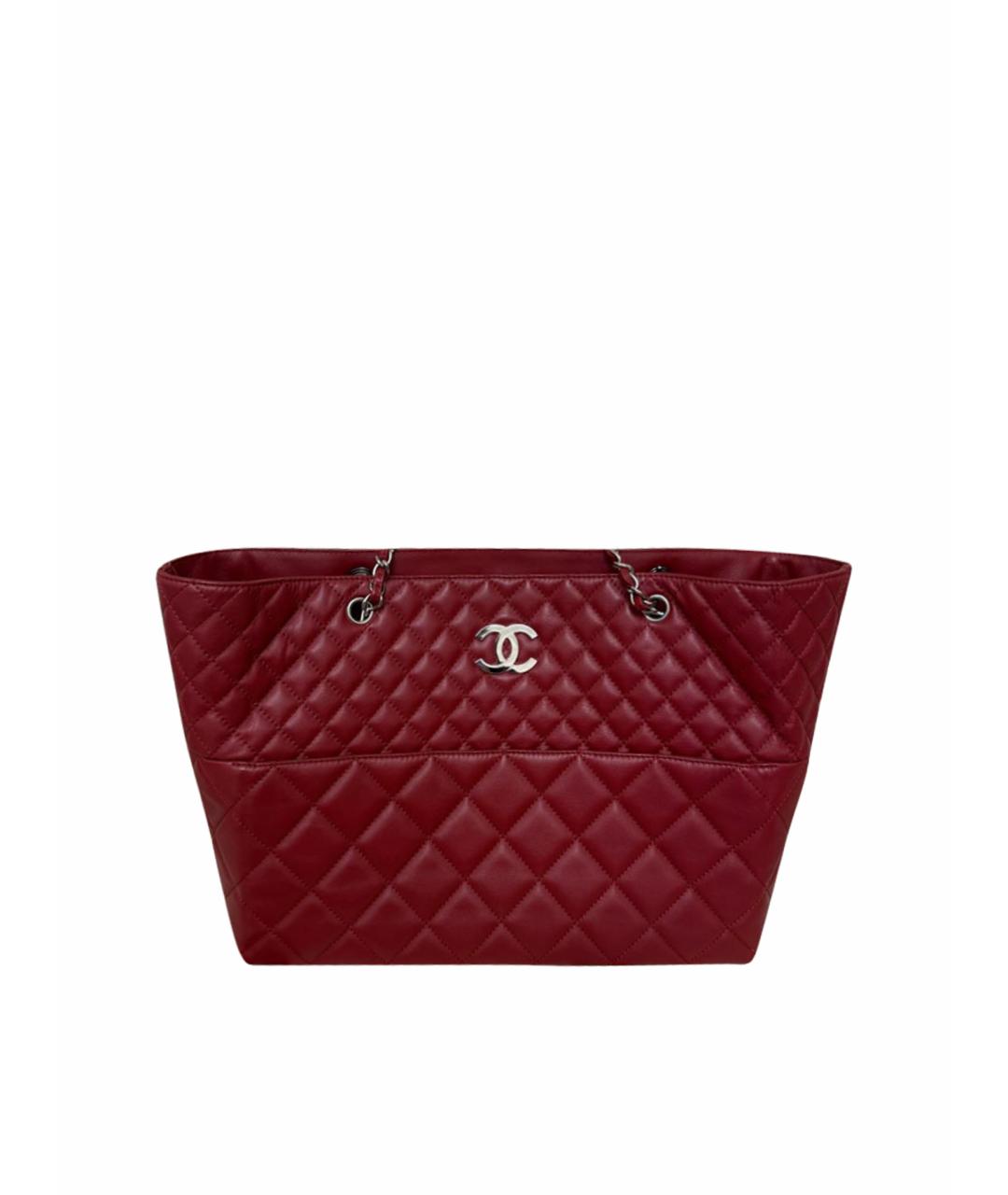 CHANEL PRE-OWNED Бордовая сумка тоут, фото 1