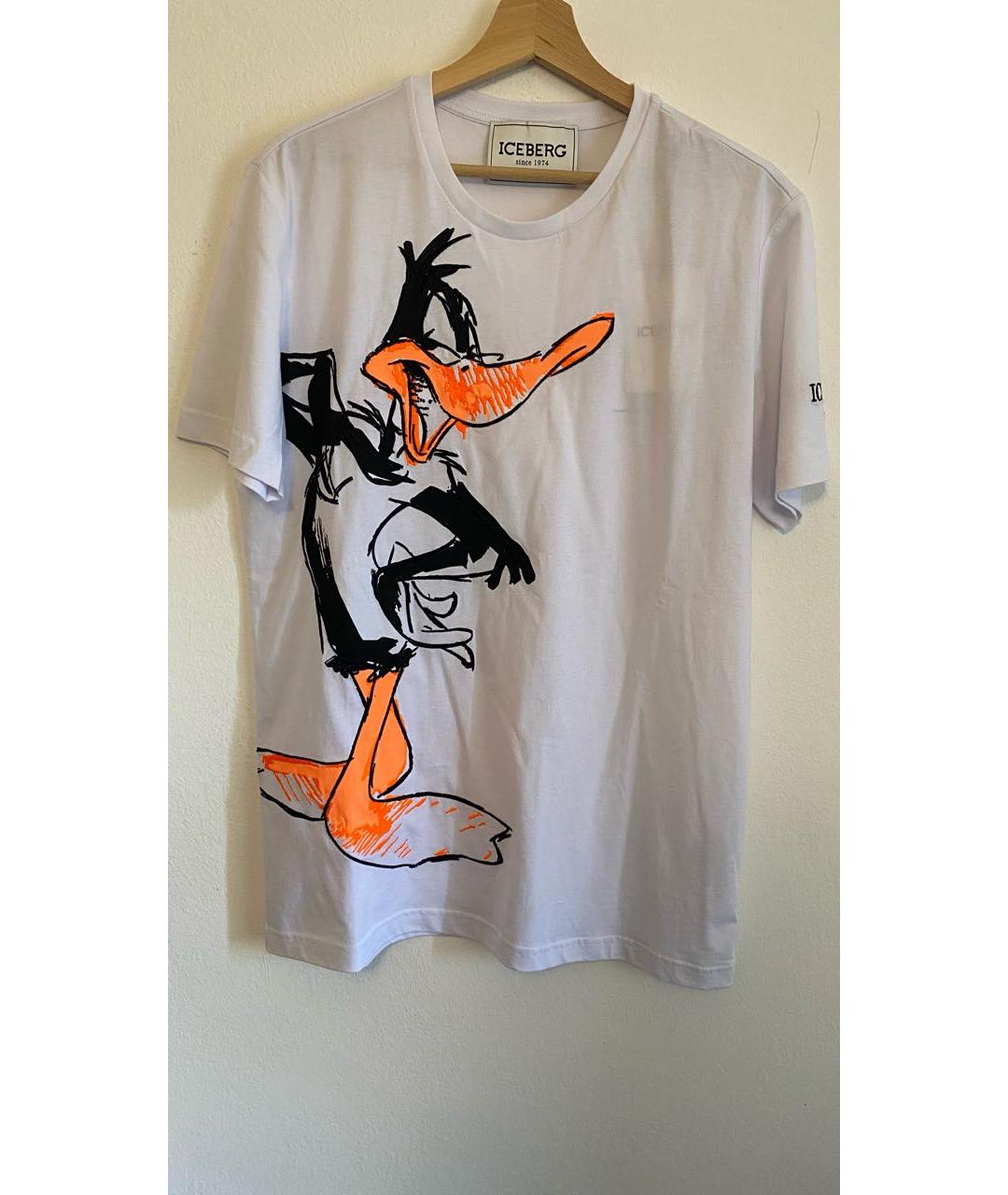 ICEBERG Белая хлопковая футболка, фото 6