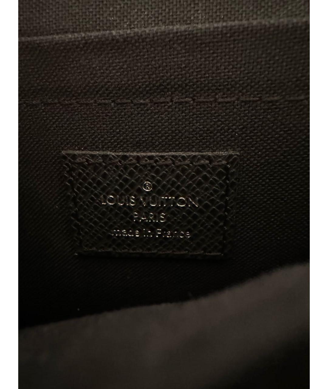 LOUIS VUITTON PRE-OWNED Темно-синяя кожаная сумка на плечо, фото 4