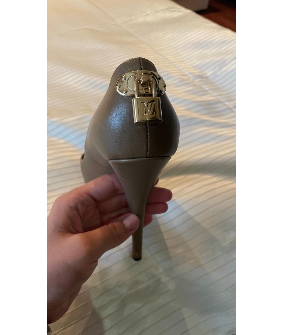 LOUIS VUITTON Хаки кожаные туфли, фото 2