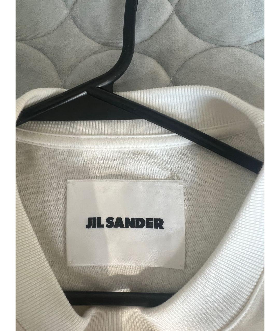 JIL SANDER Белая хлопковая футболка, фото 3