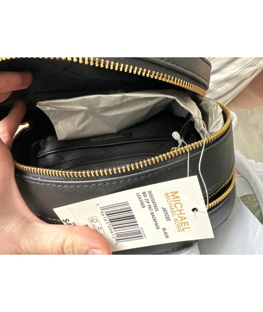 MICHAEL KORS Черный кожаный рюкзак, фото 4