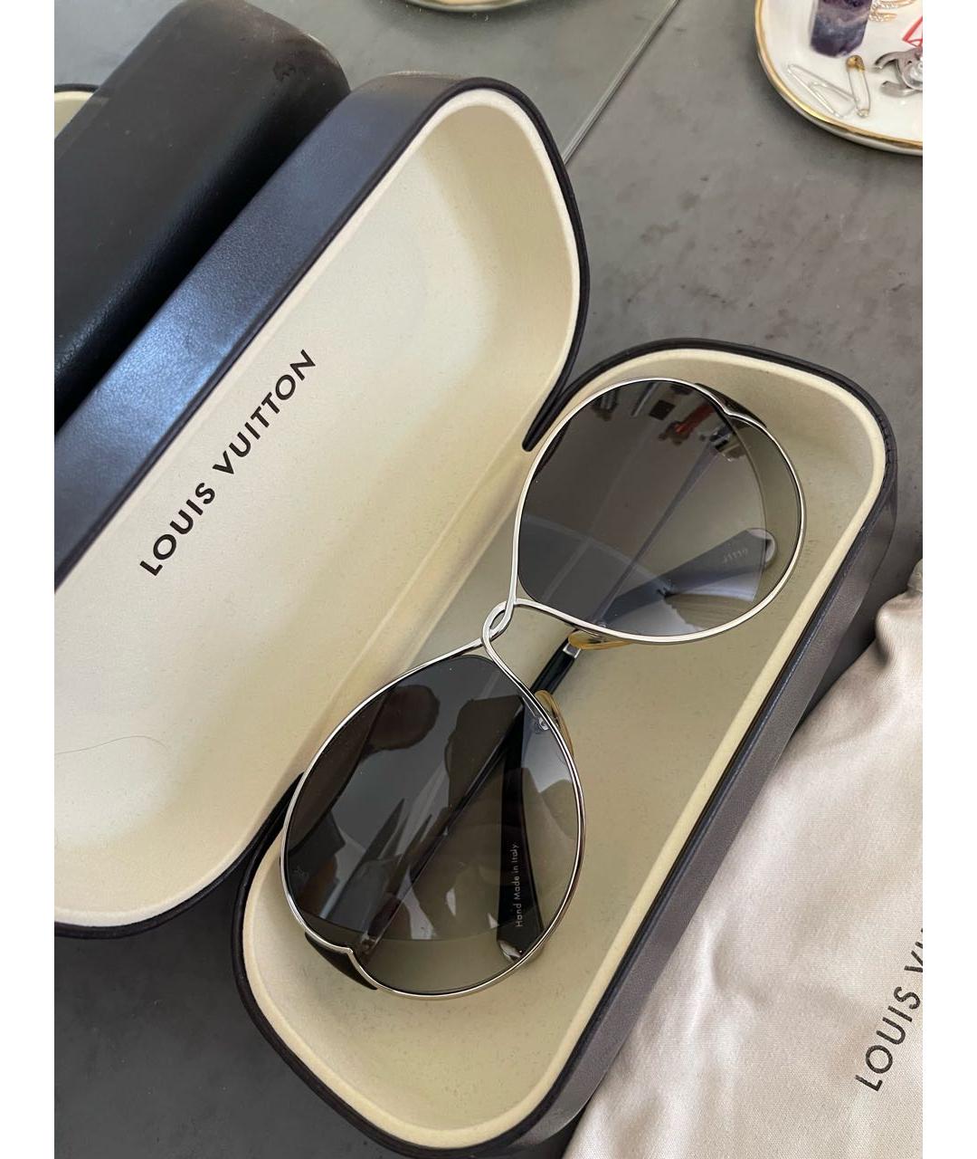 LOUIS VUITTON PRE-OWNED Серебряные металлические солнцезащитные очки, фото 6