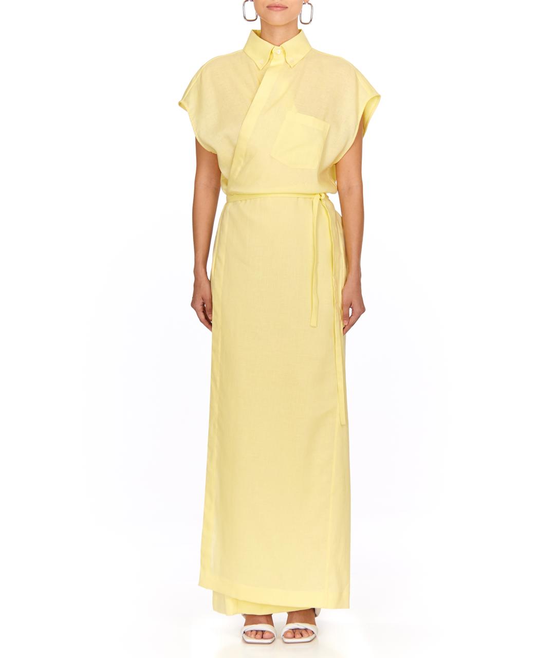 FABIANA FILIPPI Желтое льняное платье, фото 4