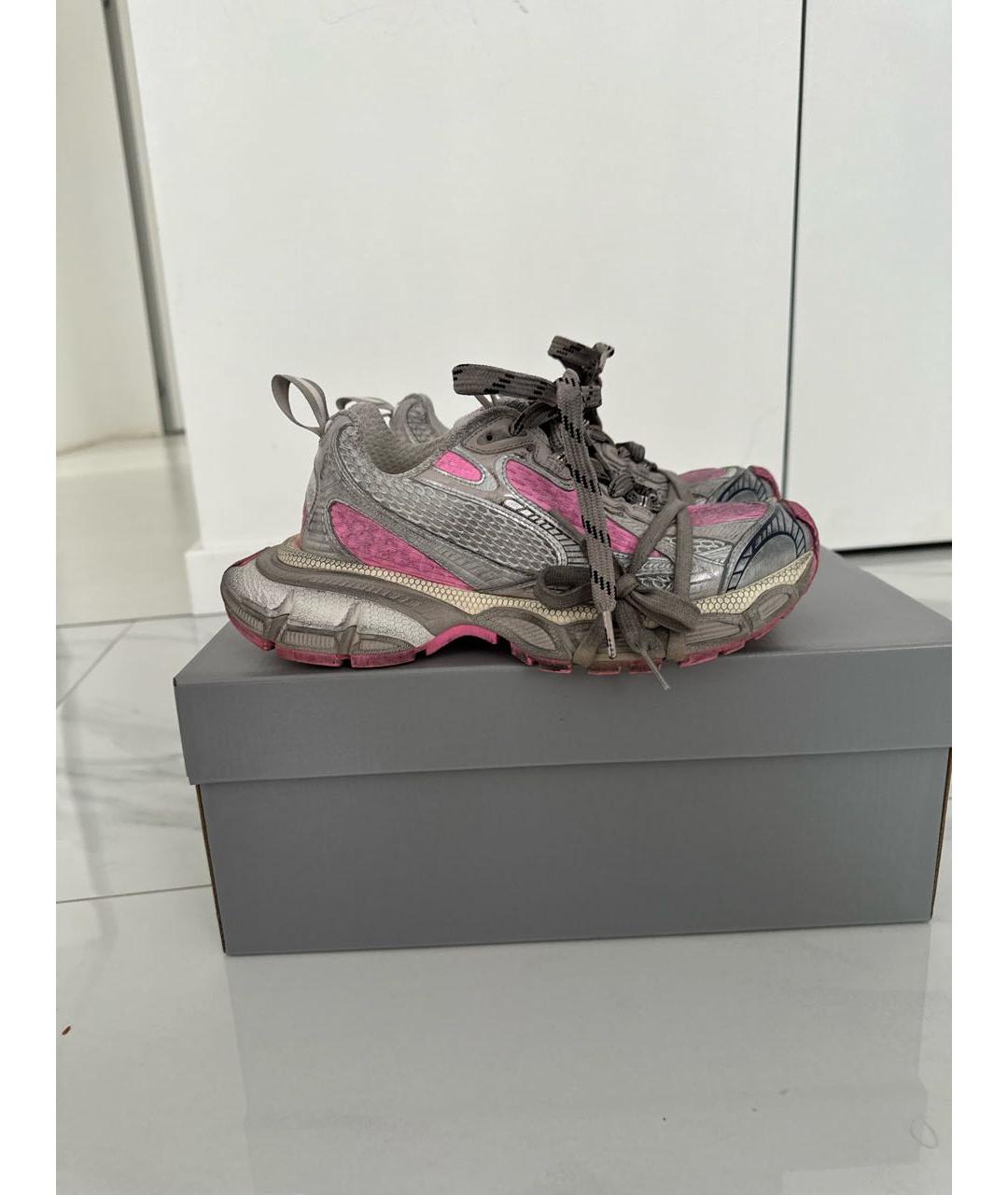 BALENCIAGA Розовые текстильные кроссовки, фото 5
