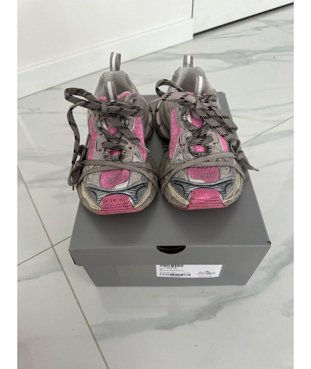 BALENCIAGA Розовые текстильные кроссовки, фото 2