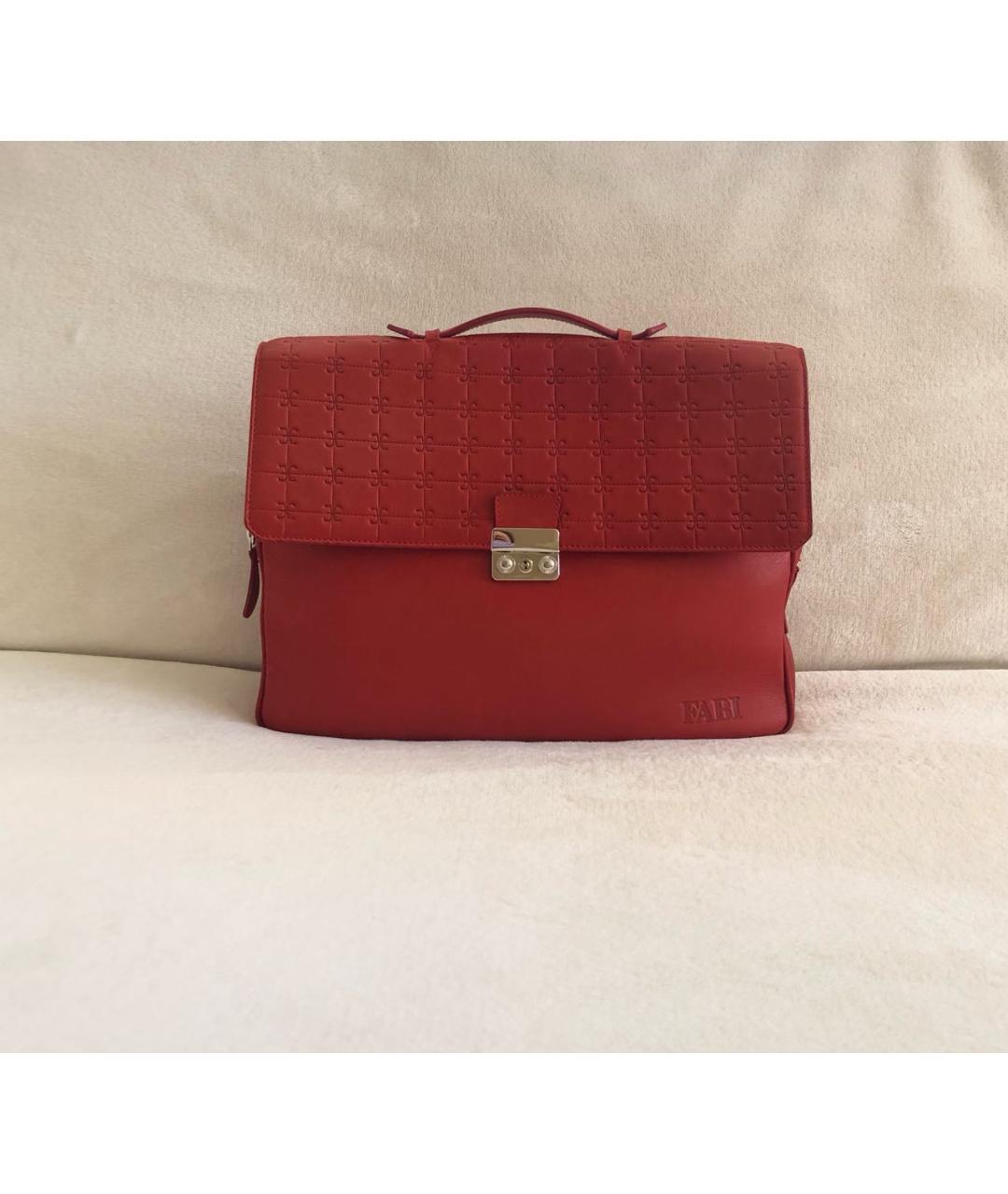FABI Красный кожаный портфель, фото 9
