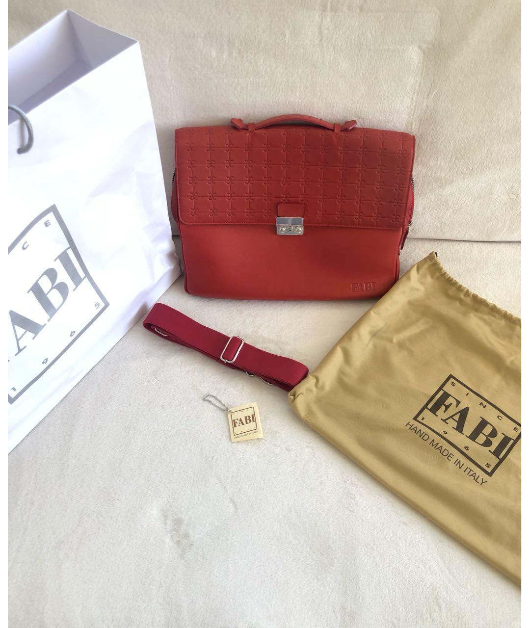 FABI Красный кожаный портфель, фото 6