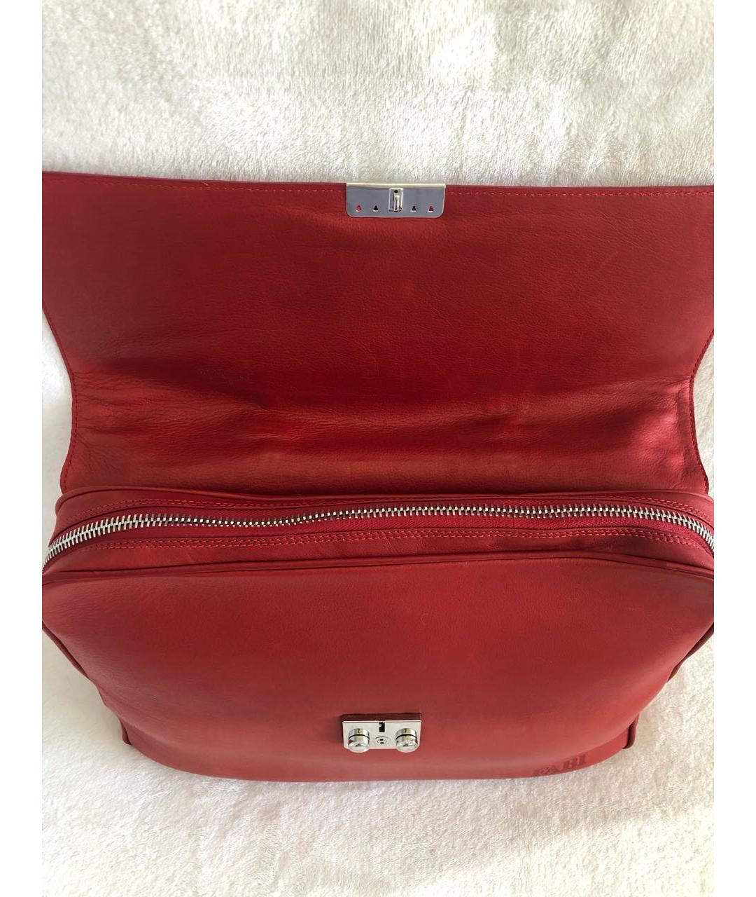 FABI Красный кожаный портфель, фото 4