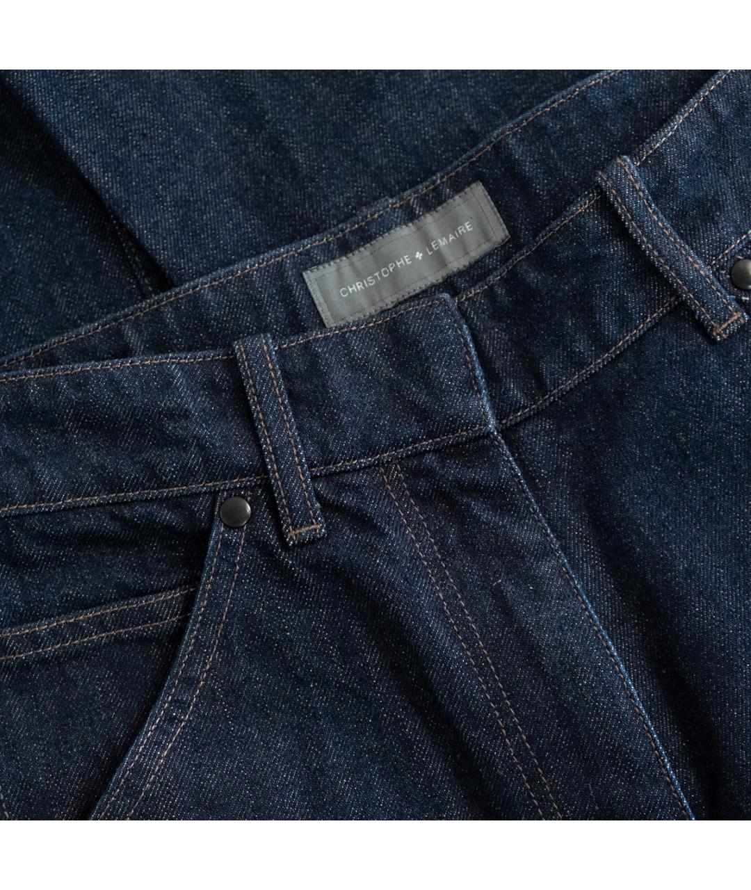 LEMAIRE Темно-синие хлопковые прямые джинсы, фото 3