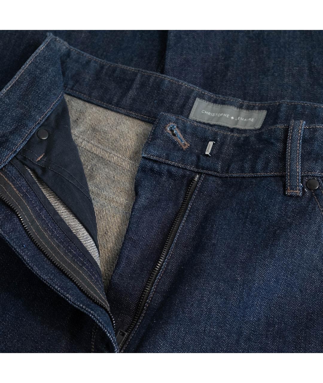 LEMAIRE Темно-синие хлопковые прямые джинсы, фото 4