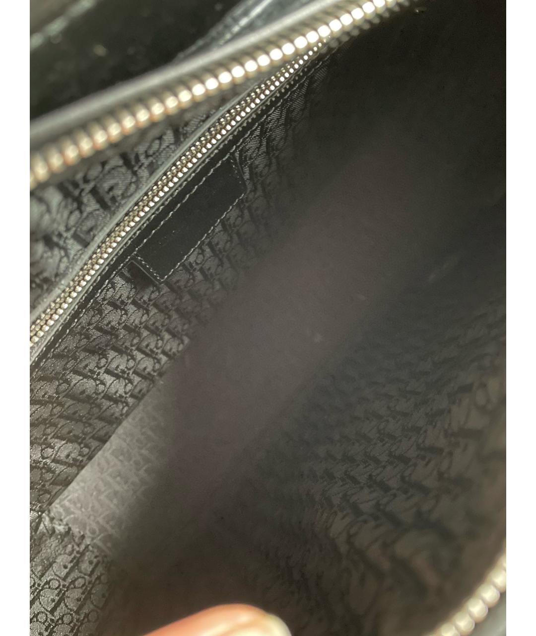 CHRISTIAN DIOR Черная сумка с короткими ручками из лакированной кожи, фото 6