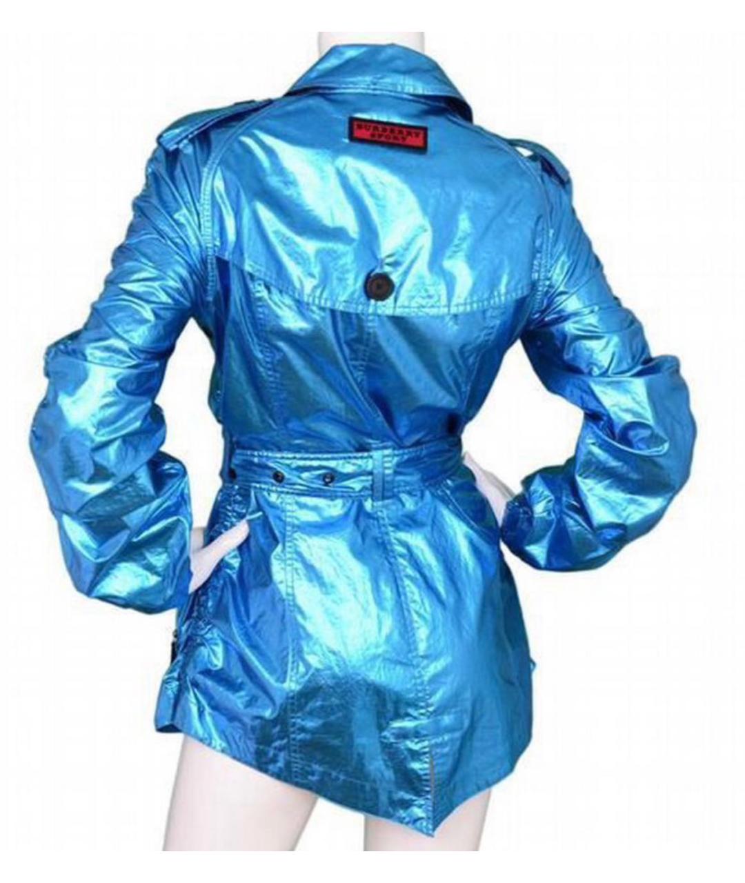 BURBERRY Синяя полиэстеровая куртка, фото 2
