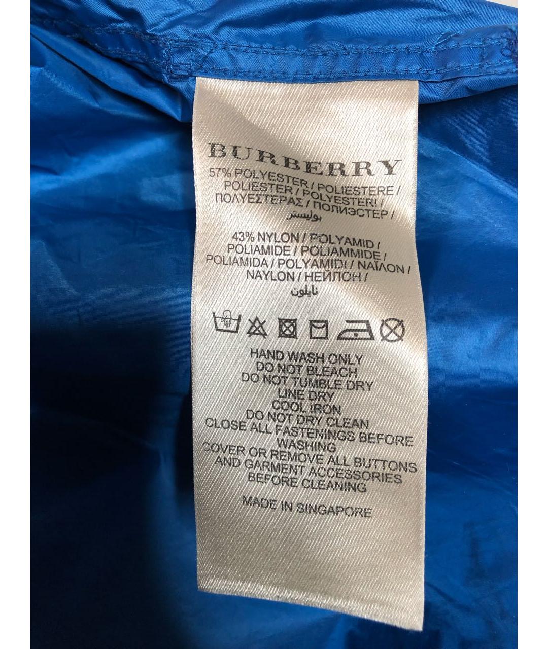 BURBERRY Синяя полиэстеровая куртка, фото 5