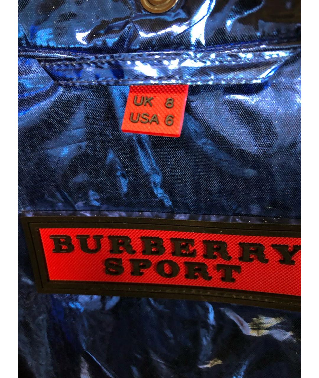 BURBERRY Синяя полиэстеровая куртка, фото 6