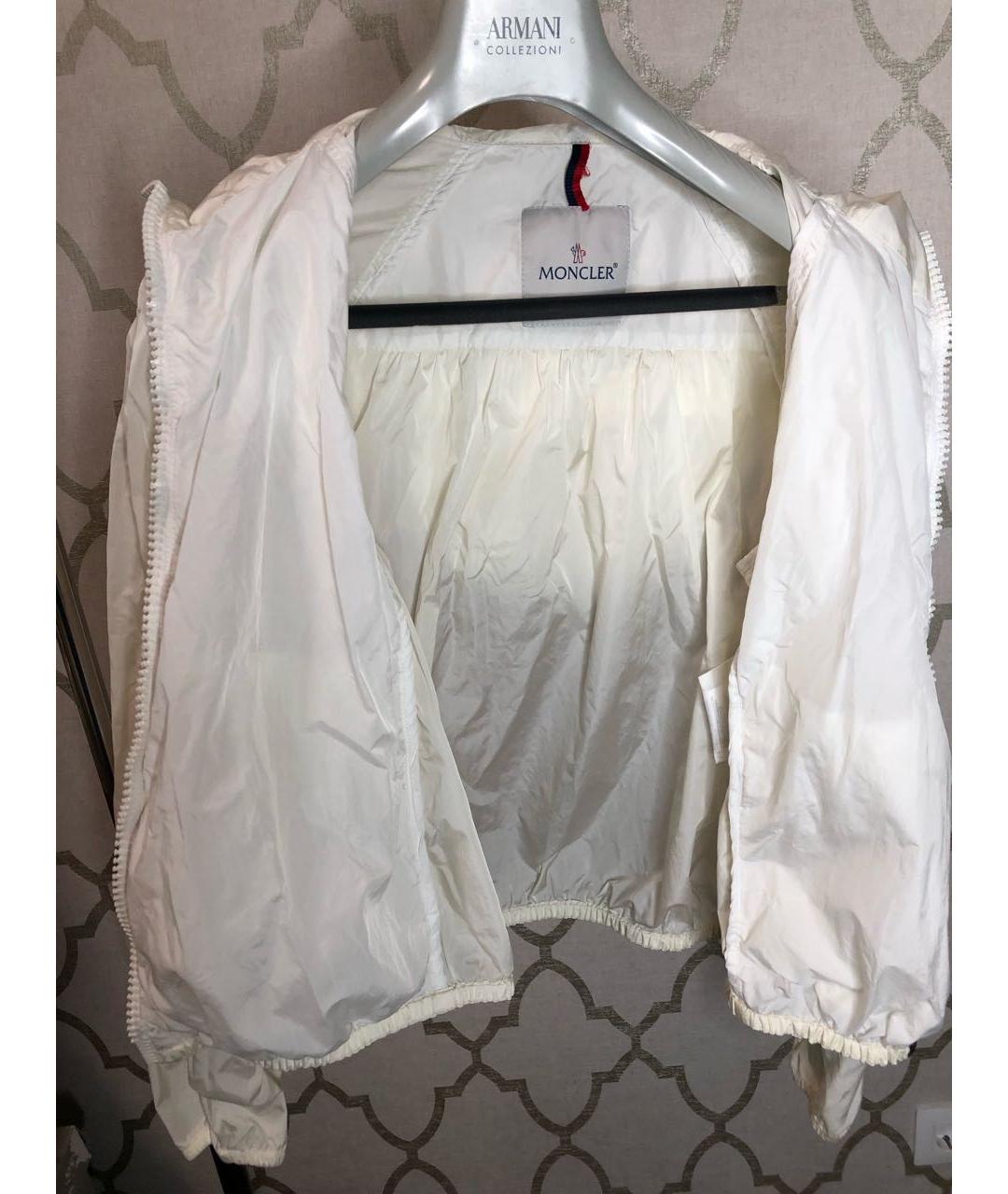 MONCLER Белая полиэстеровая куртка, фото 3