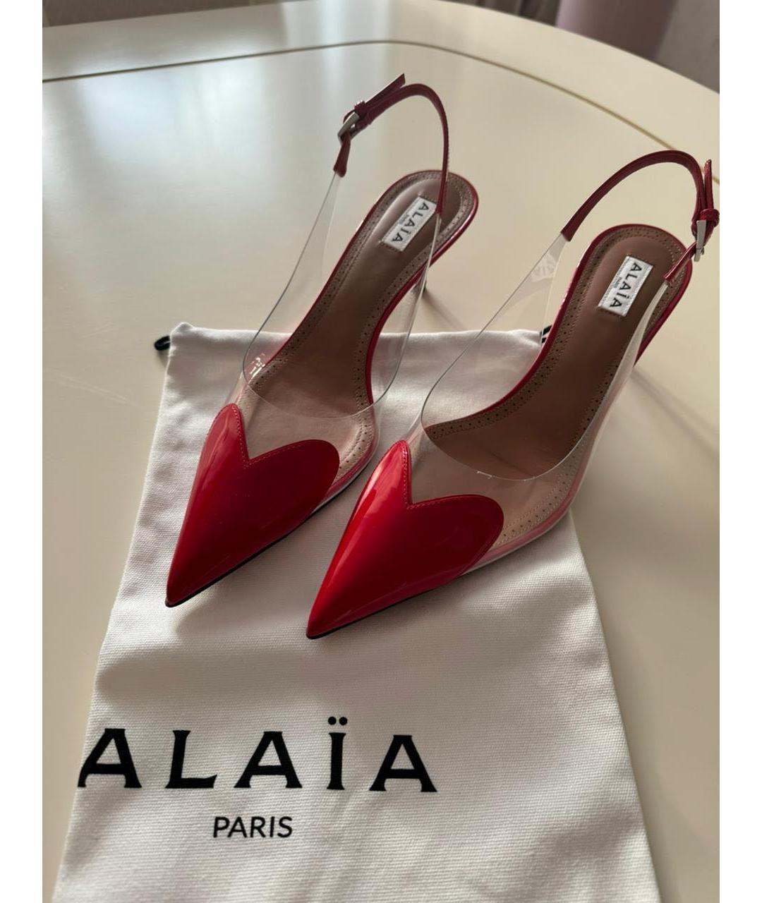 ALAIA Красные босоножки из лакированной кожи, фото 3